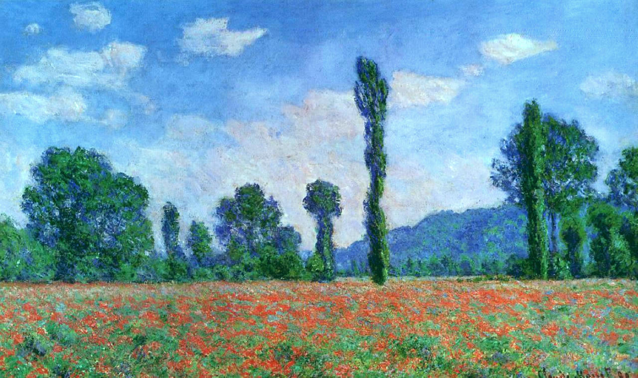 Poppy Field in Giverny (1890) - Claude Monet Tablo