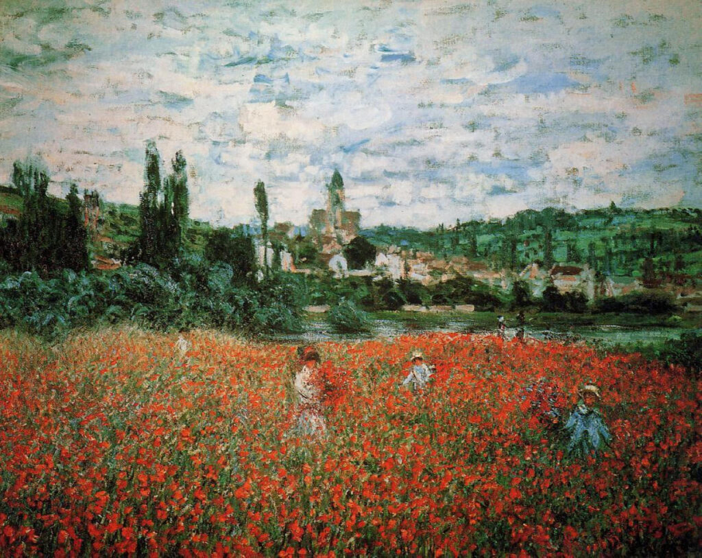 Poppy Field near Vetheuil (1879) - Claude Monet Tablo