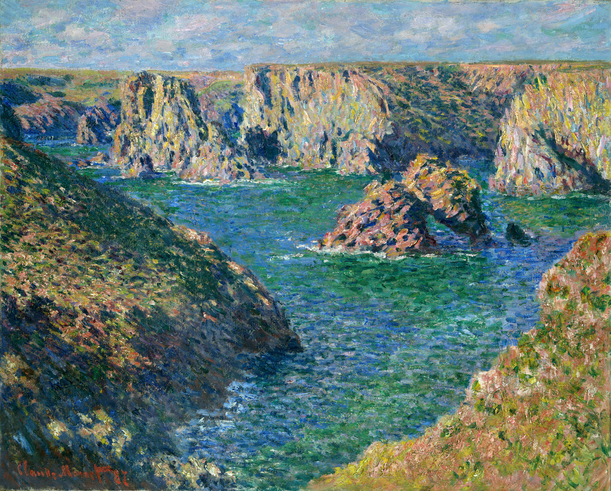 Port Donnant, Belle Ile (1886) - Claude Monet Tablo