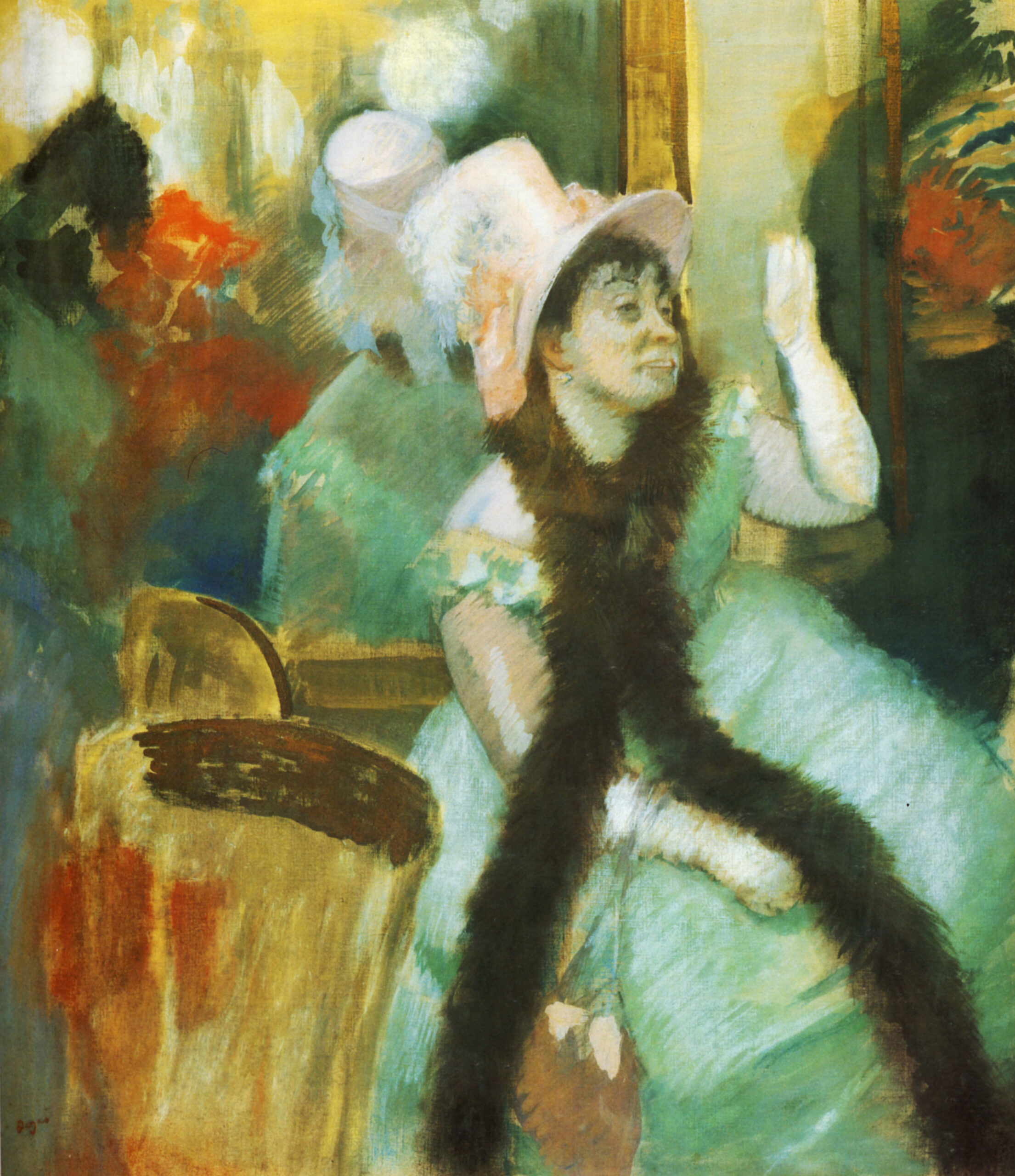 Portrait after a Costume Ball (Portrait of Madame Dietz Monnin) (1879) - Edgar Degas Tablo