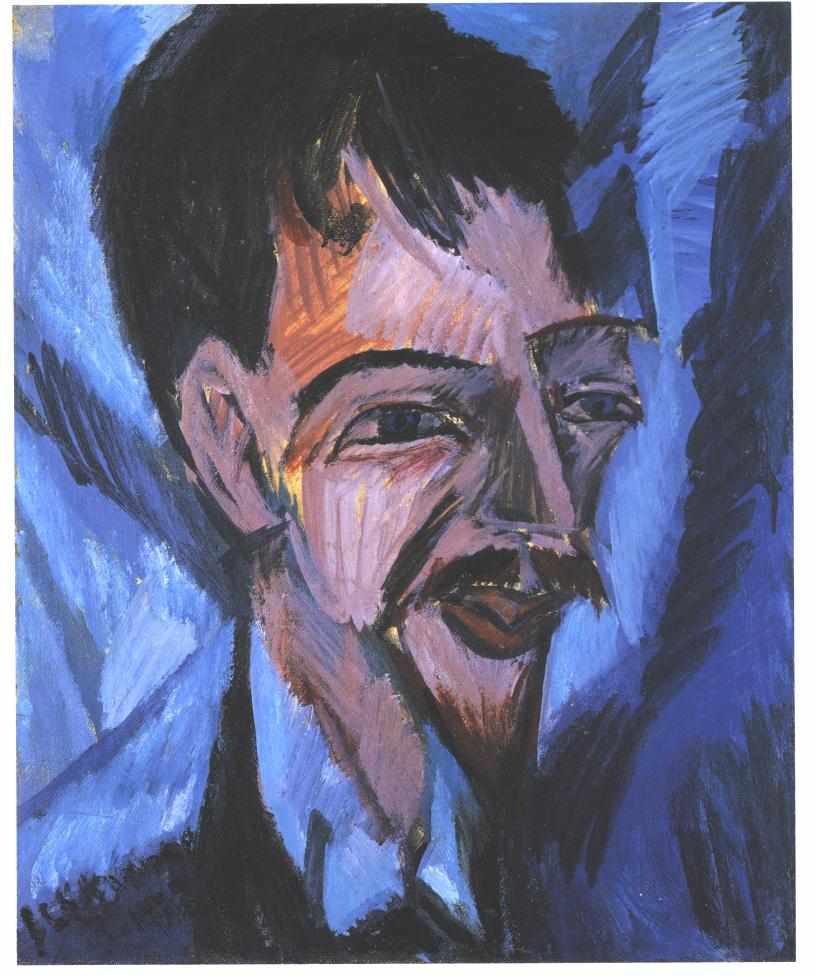 Portrait of Alfred Döblin (1912) - Ernst Ludwig Kirchner Tablo