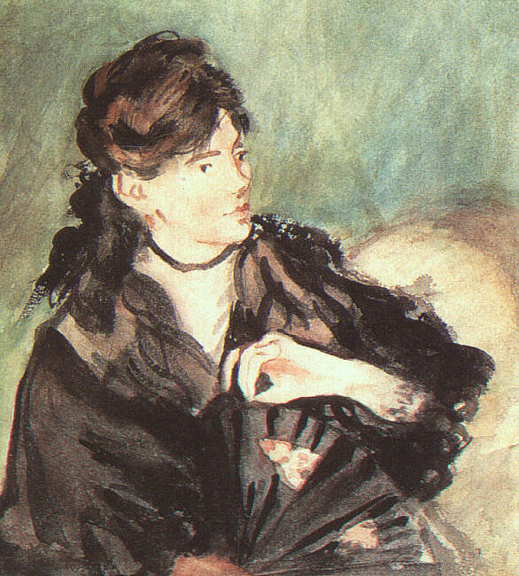 Portrait of Berthe Morisot (1873) - Edouard Manet Tablo