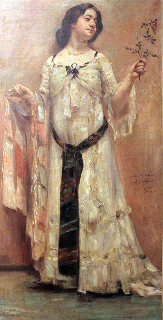 Portrait of Charlotte Berend in white dress (1902) - Lovis Corinth Tablo