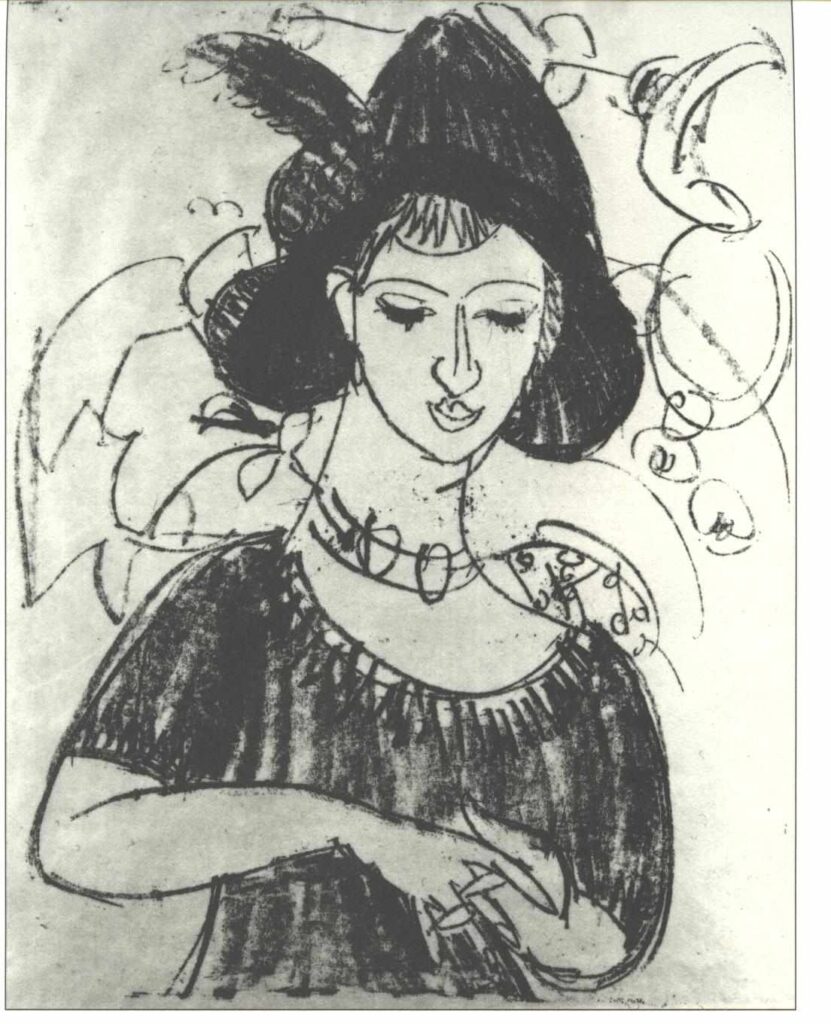 Portrait of Dodo with Hat - Ernst Ludwig Kirchner Tablo
