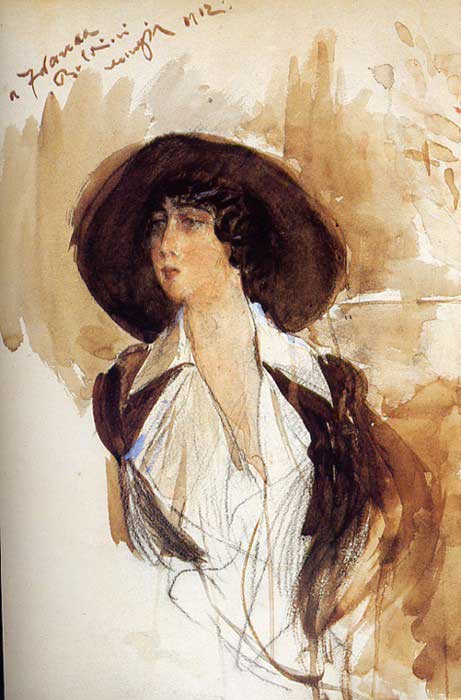 Portrait of Donna Franca Florio (1912) - Giovanni Boldini Tablo