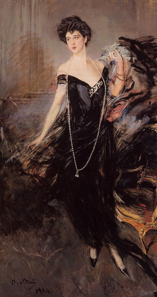Portrait of Donna Franca Florio (1924) - Giovanni Boldini Tablo