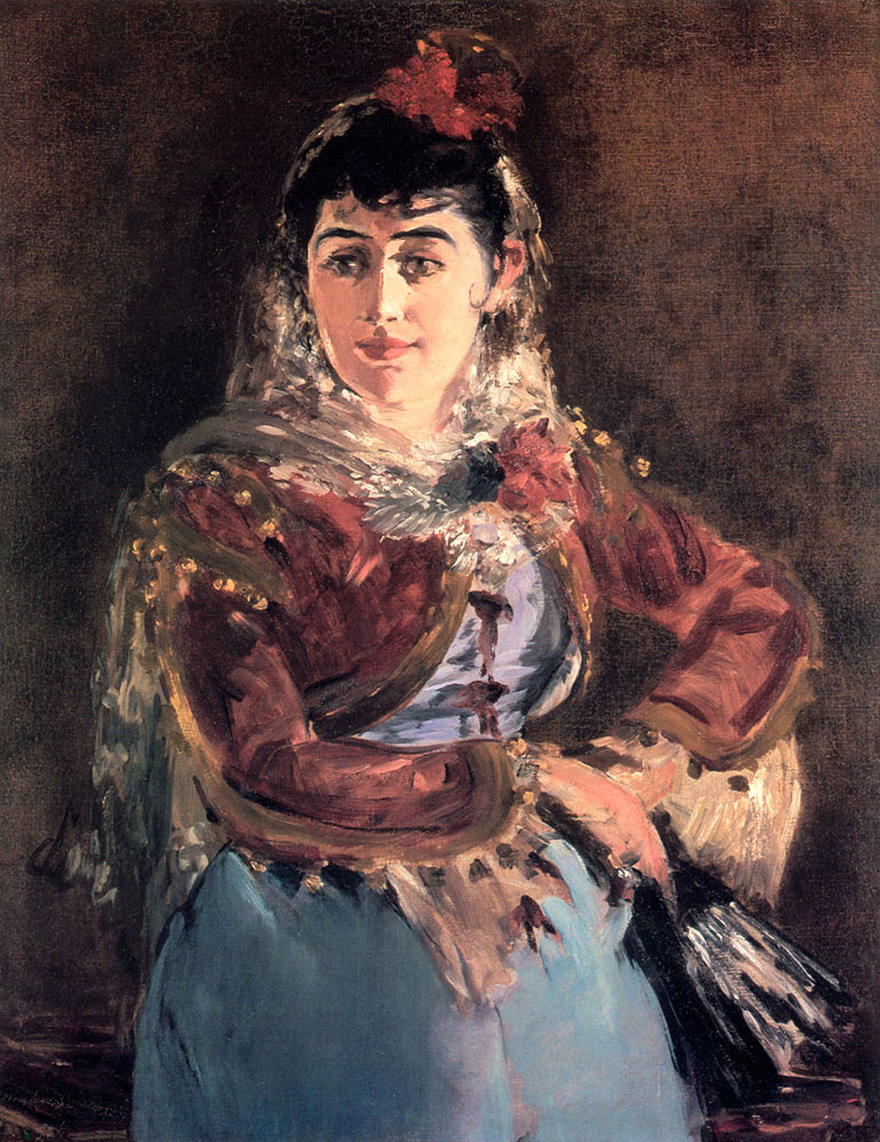 Portrait of Emilie Ambre in role of Carmen (1879) - Edouard Manet Tablo