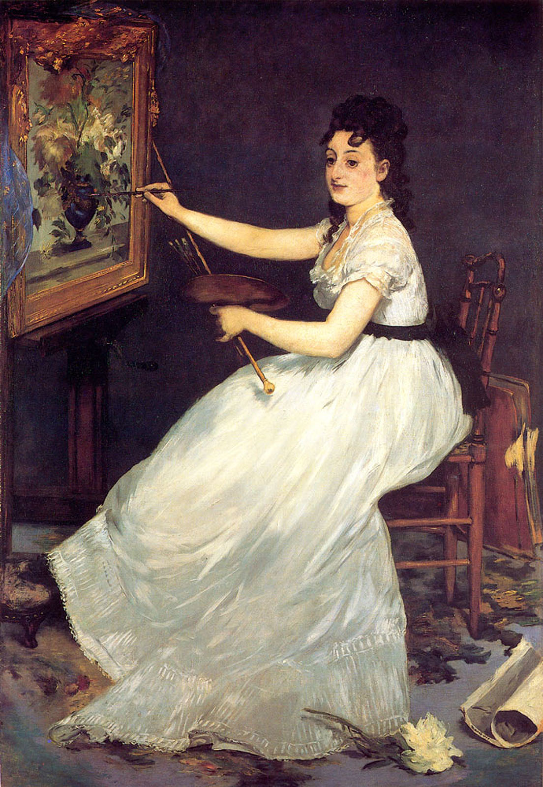 Portrait of Eva Gonzales (1870) - Edouard Manet Tablo