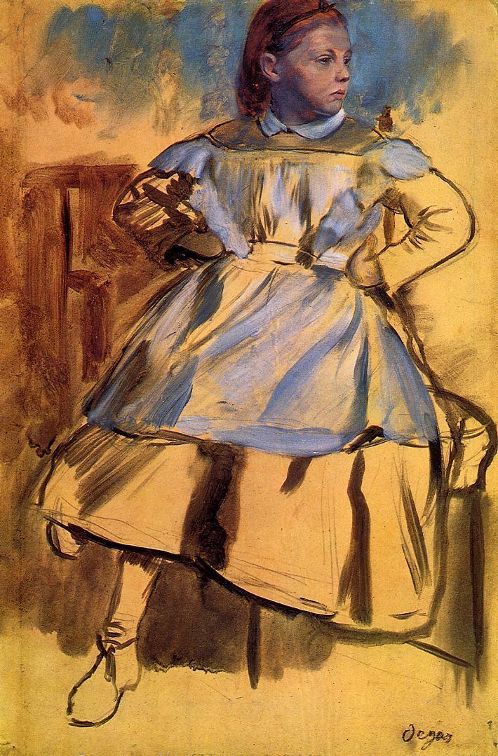 Portrait of Giulia Bellelli (sketch) (1859) - Edgar Degas Tablo