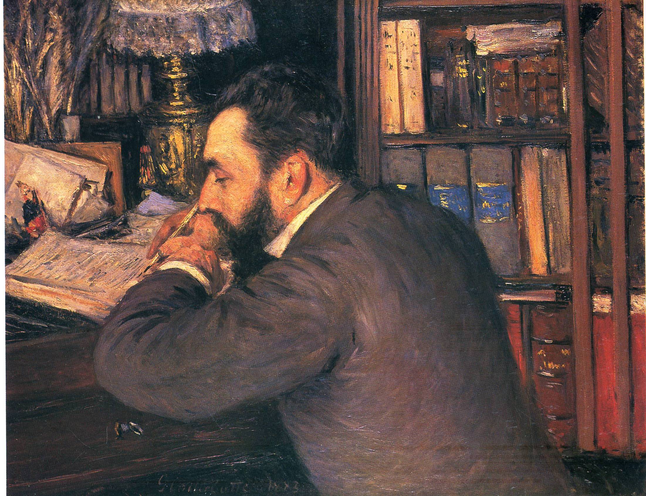 Portrait of Henri Cordier, teacher at the School of Oriental Languages (1883) - Gustave Caillebotte Tablo