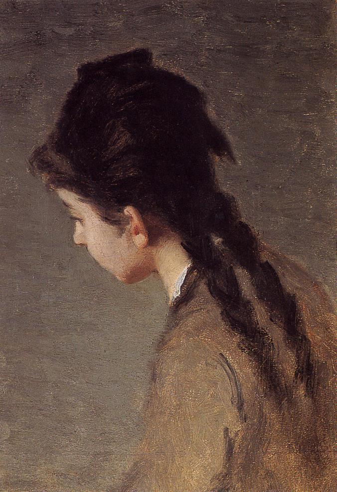 Portrait of Jeanne Gonzales in Profile - Eva Gonzalès Tablo
