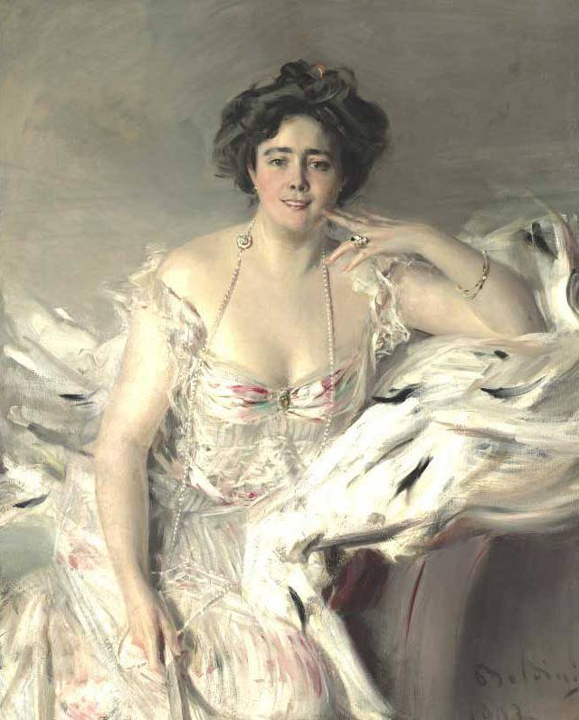 Portrait of Lady Nanne Schrader (1903) - Giovanni Boldini Tablo