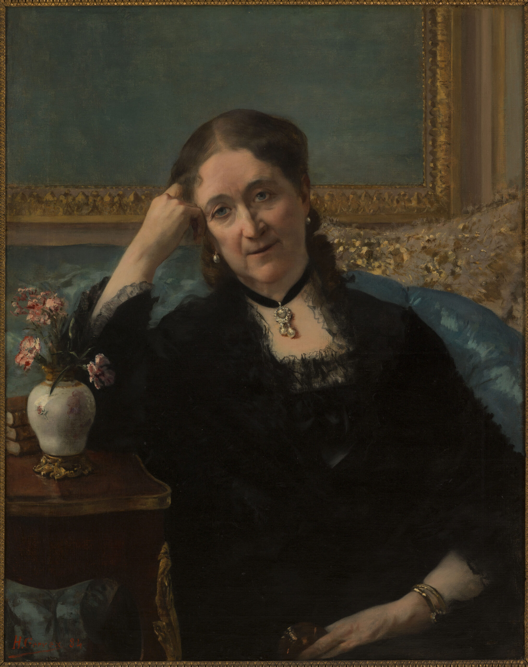 Portrait of Madame Blerzy (1884) - Henri Gervex Tablo