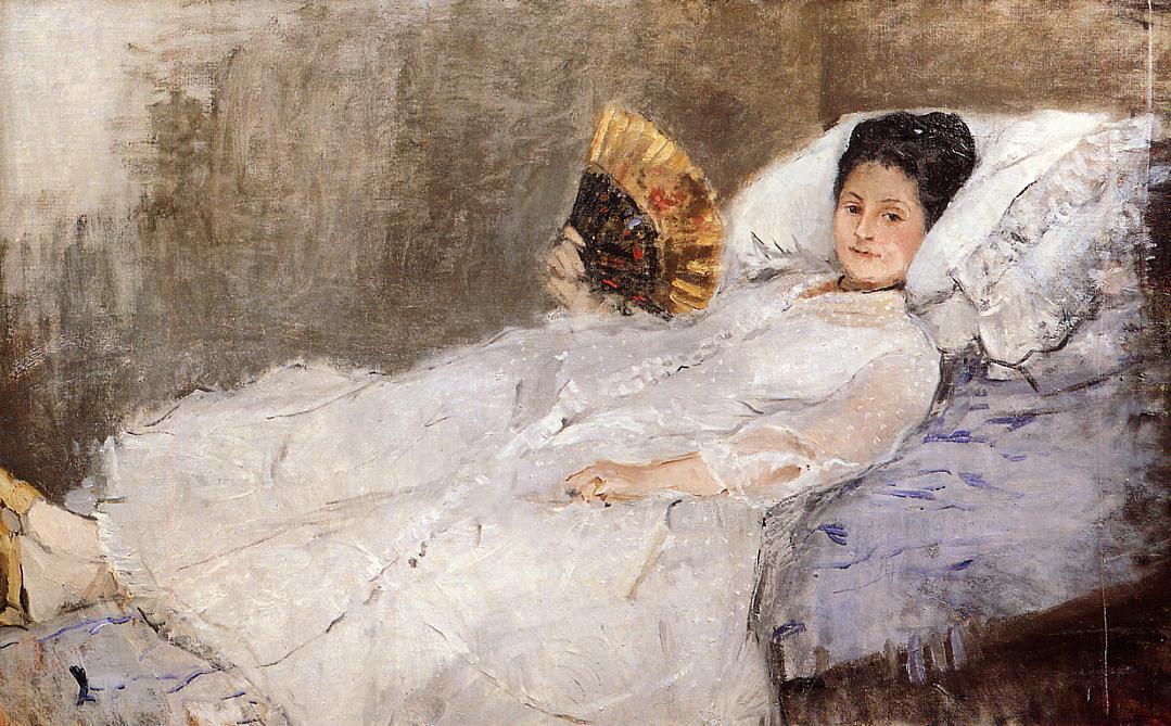 Portrait of Madame Hubbard (1874) - Berthe Morisot Tablo