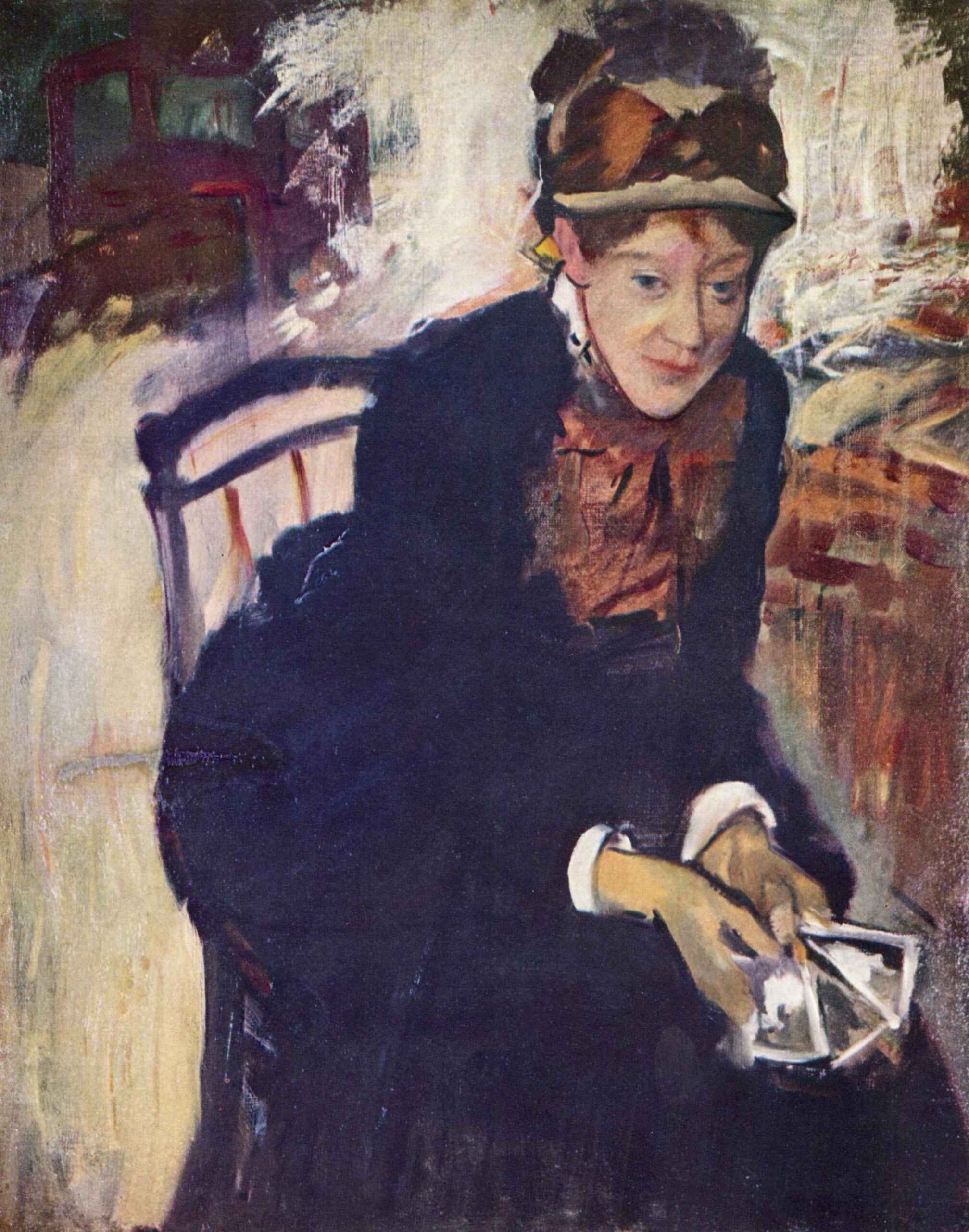 Portrait of Mary Cassatt (1880) - Edgar Degas Tablo