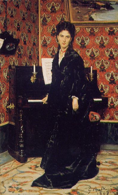 Portrait of Mary Donegani (1869) - Giovanni Boldini Tablo
