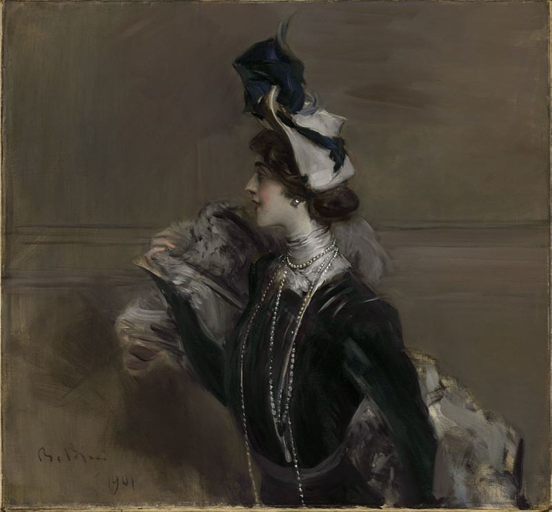 Portrait of Mme. Lina Cavalieri (1901) - Giovanni Boldini Tablo