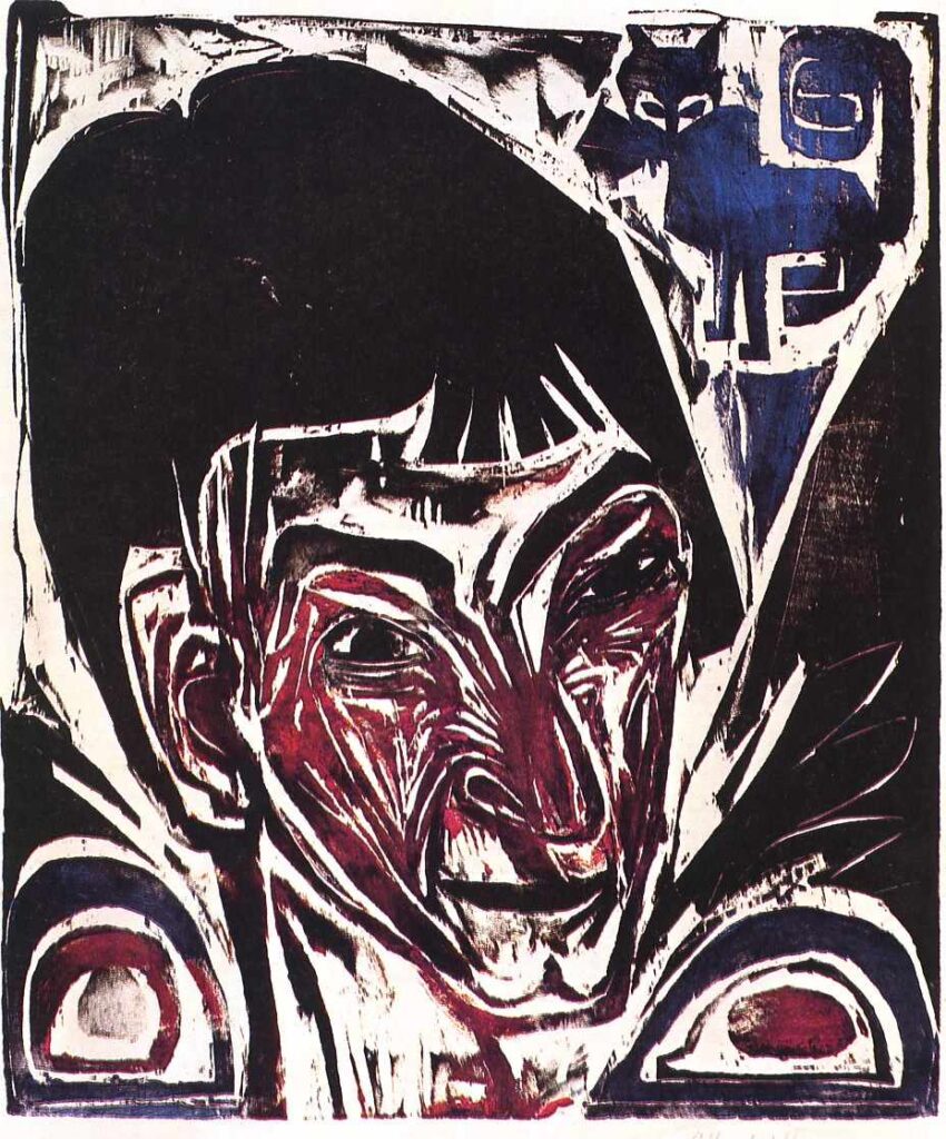 Portrait of Otto Mueller - Ernst Ludwig Kirchner Tablo