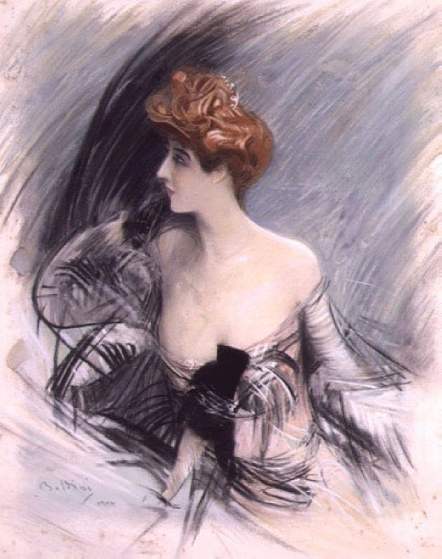 Portrait of Sarah Bernhardt (1904) - Giovanni Boldini Tablo
