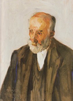 Portrait of Sculptor Yannoulis Chalepas - Nikolaos Lytras Tablo