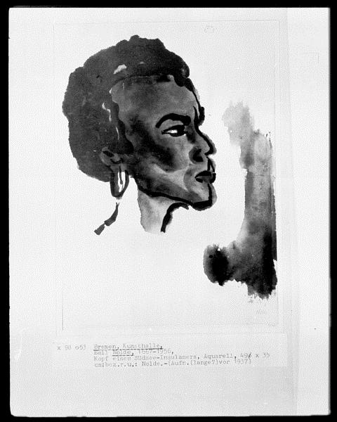 Portrait of South Sea Islander (1937) - Emil Nolde Tablo