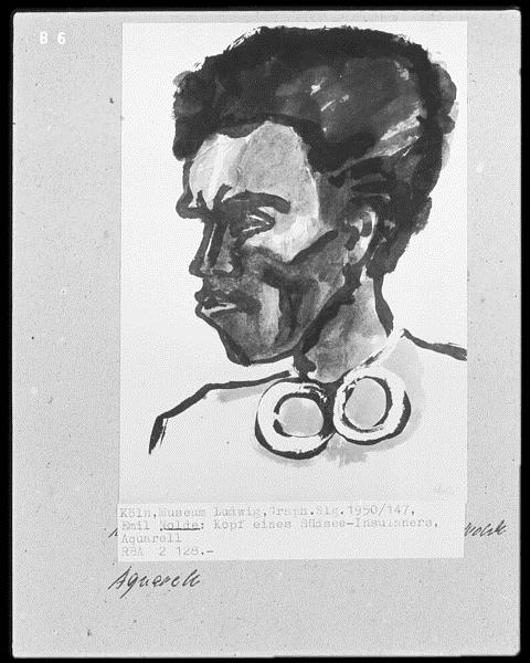 Portrait of South Sea Islander - Emil Nolde Tablo