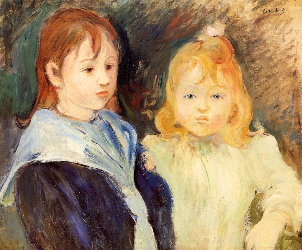 Portrait of Two Children (1893) - Berthe Morisot Tablo