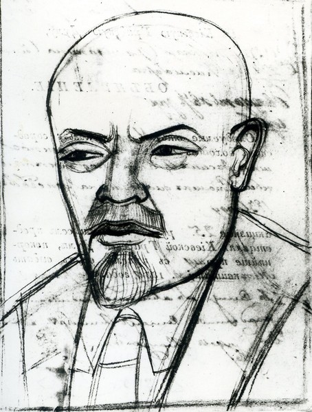 Portrait of Vladimir Lenin (1919) - Mykhailo Boychuk Tablo