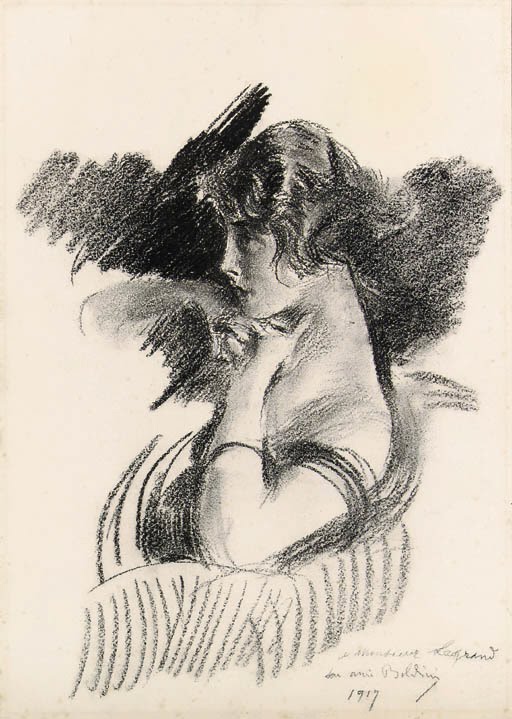 Portrait of a Girl (1919) - Giovanni Boldini Tablo