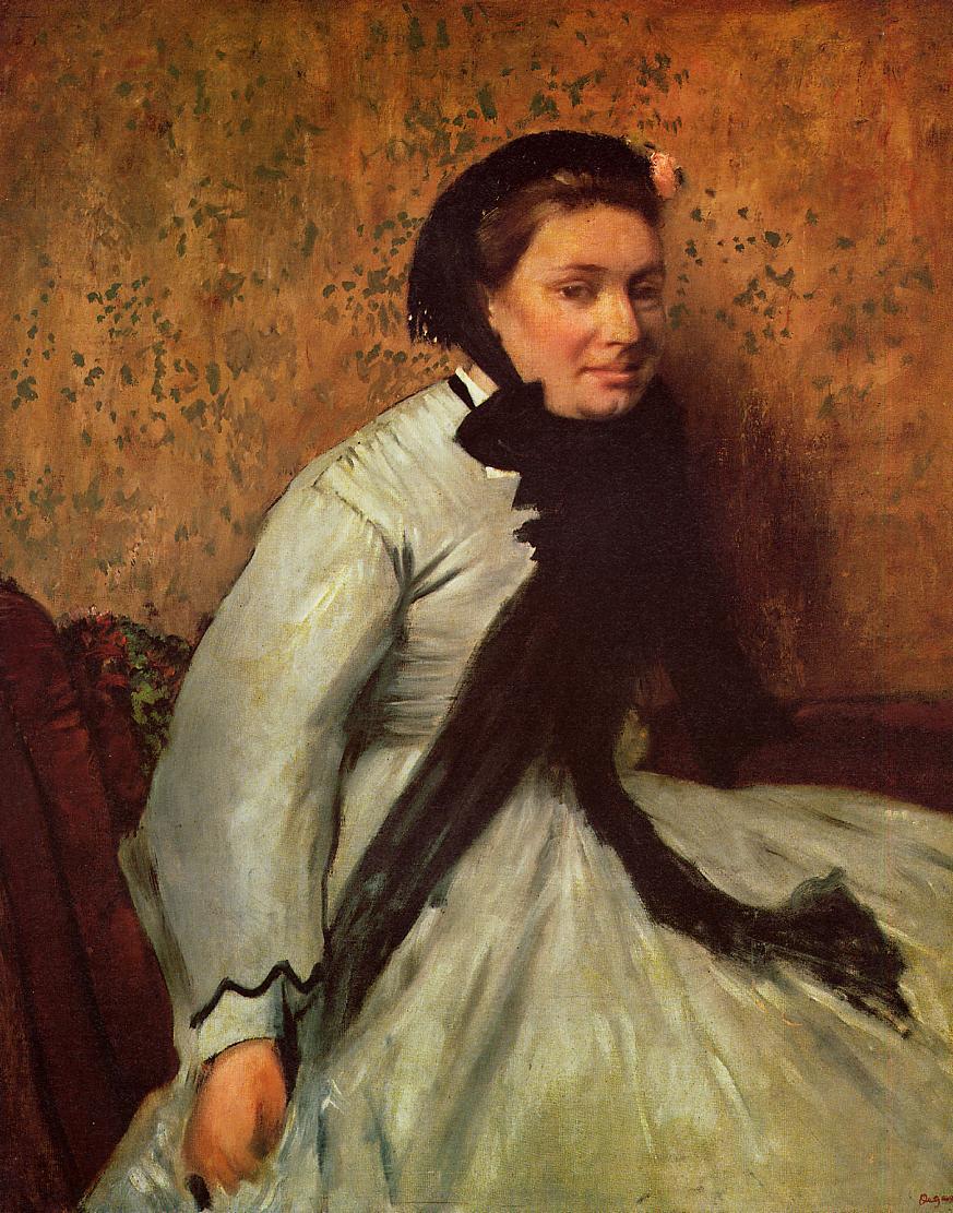 Portrait of a Lady in Grey (1865) - Edgar Degas Tablo