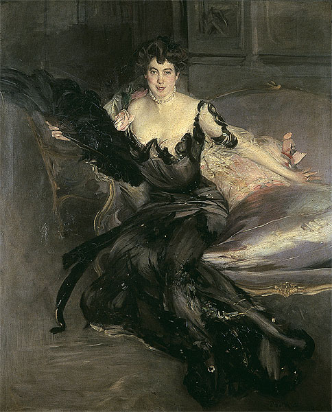 Portrait of a Lady, Mrs Lionel Phillips (1903) - Giovanni Boldini Tablo
