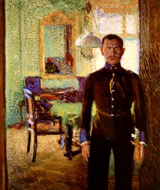 Portrait of a Lieutenant (Alois Gerstl) (1906) - Richard Gerstl Tablo