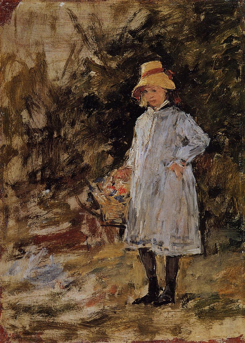 Portrait of a Little Girl (1882) - Eugène Boudin Tablo