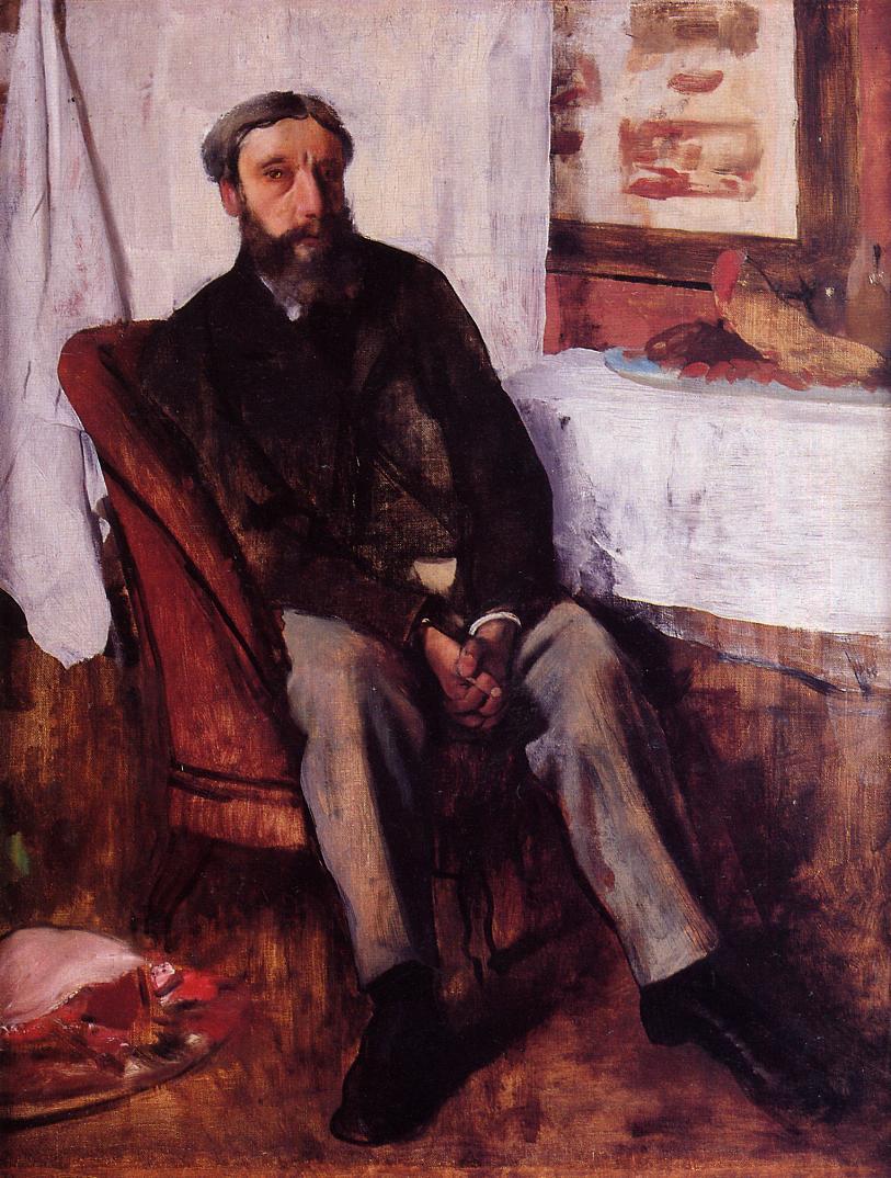 Portrait of a Man (1866) - Edgar Degas Tablo
