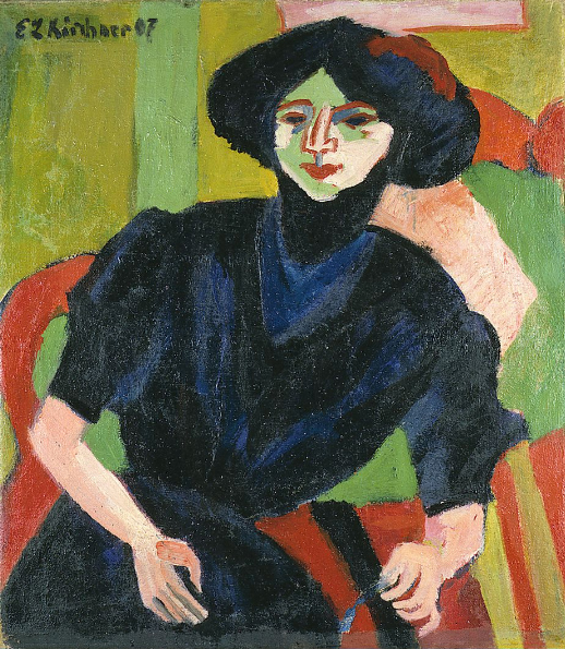 Portrait of a Woman (1911) - Ernst Ludwig Kirchner Tablo