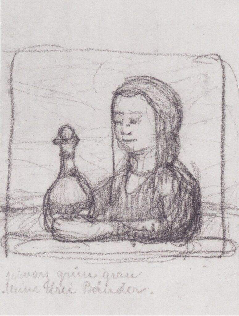 Portrait of a Woman with pitcher (1902) - Paula Modersohn-Becker Tablo
