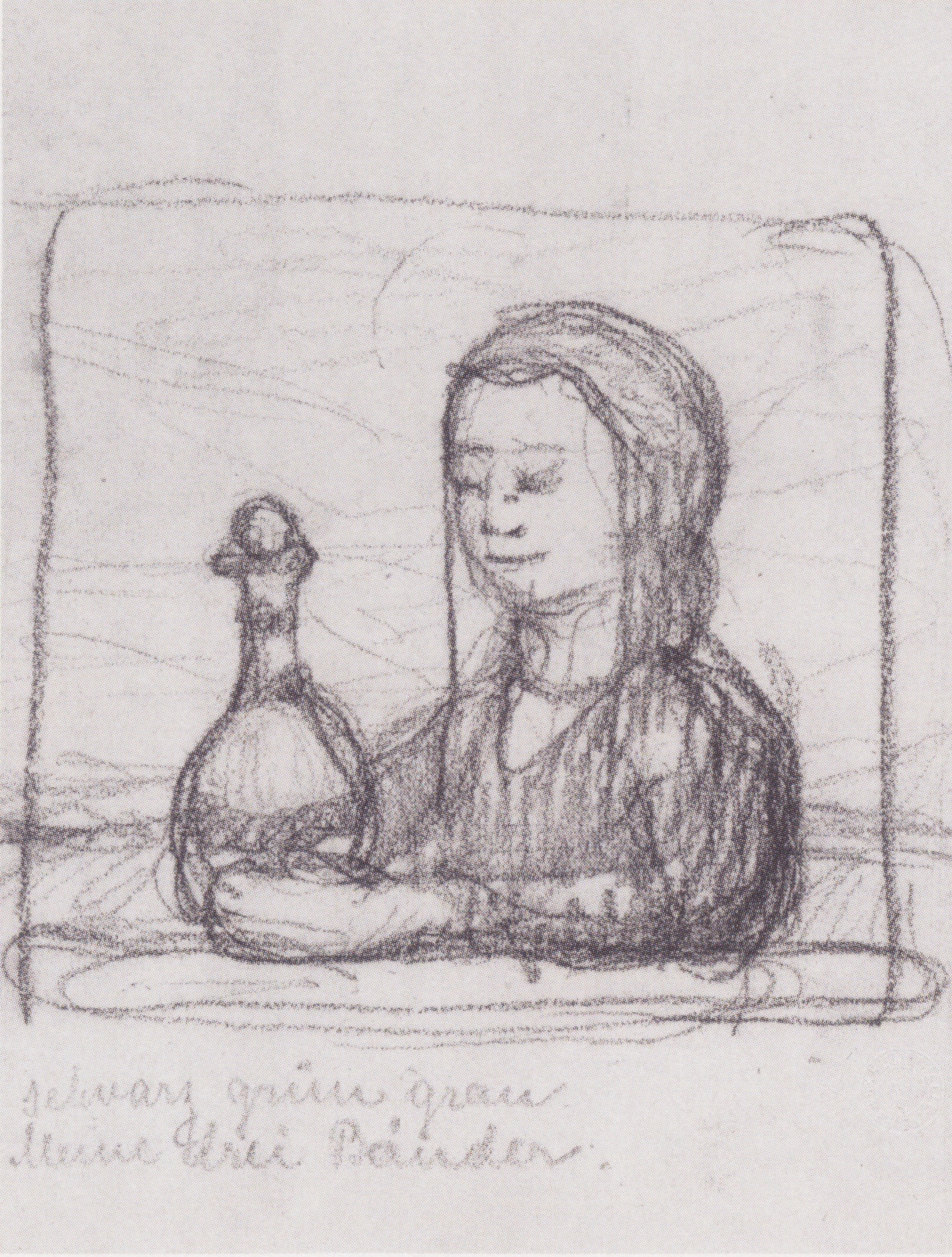 Portrait of a Woman with pitcher (1902) - Paula Modersohn-Becker Tablo