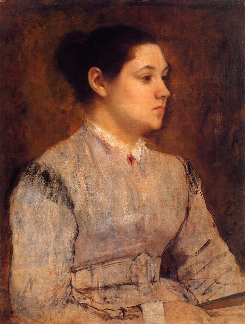 Portrait of a Young Woman (1864) - Edgar Degas Tablo