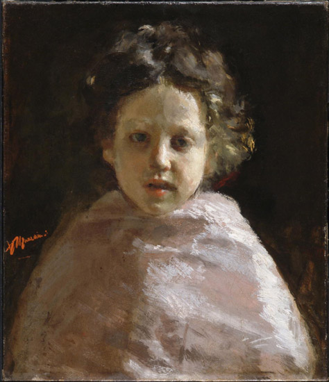 Portrait of a child (1874) - Antonio Mancini Tablo