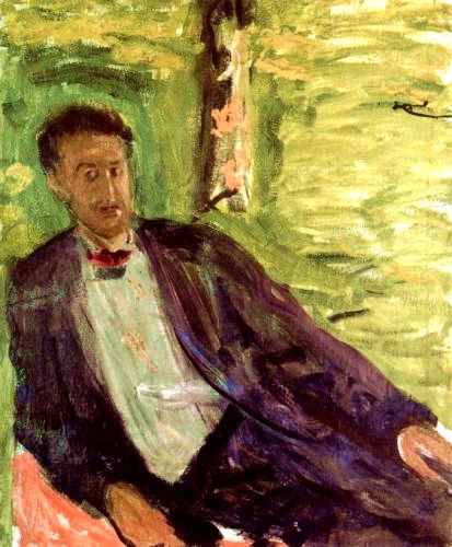 Portrait of a gentleman (green background) (1908) - Richard Gerstl Tablo