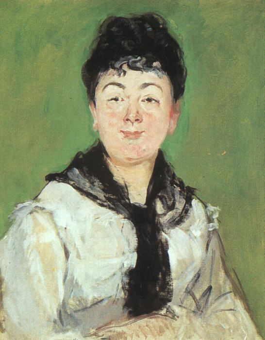 Portrait of a lady with a black fichu (1878) - Edouard Manet Tablo