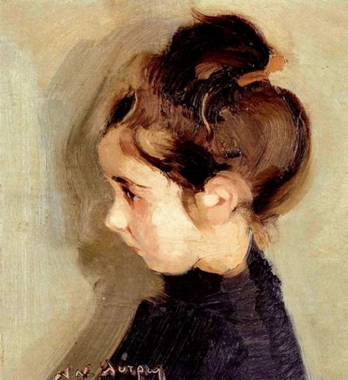 Portrait of a little girl - Nikolaos Lytras Tablo