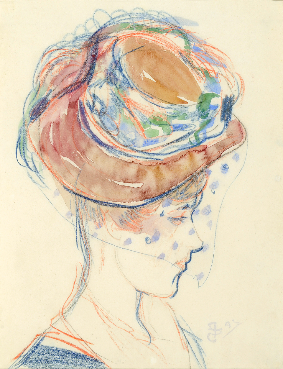 Portrait of a young lady with a veil (1907) - Jan Sluyters Tablo