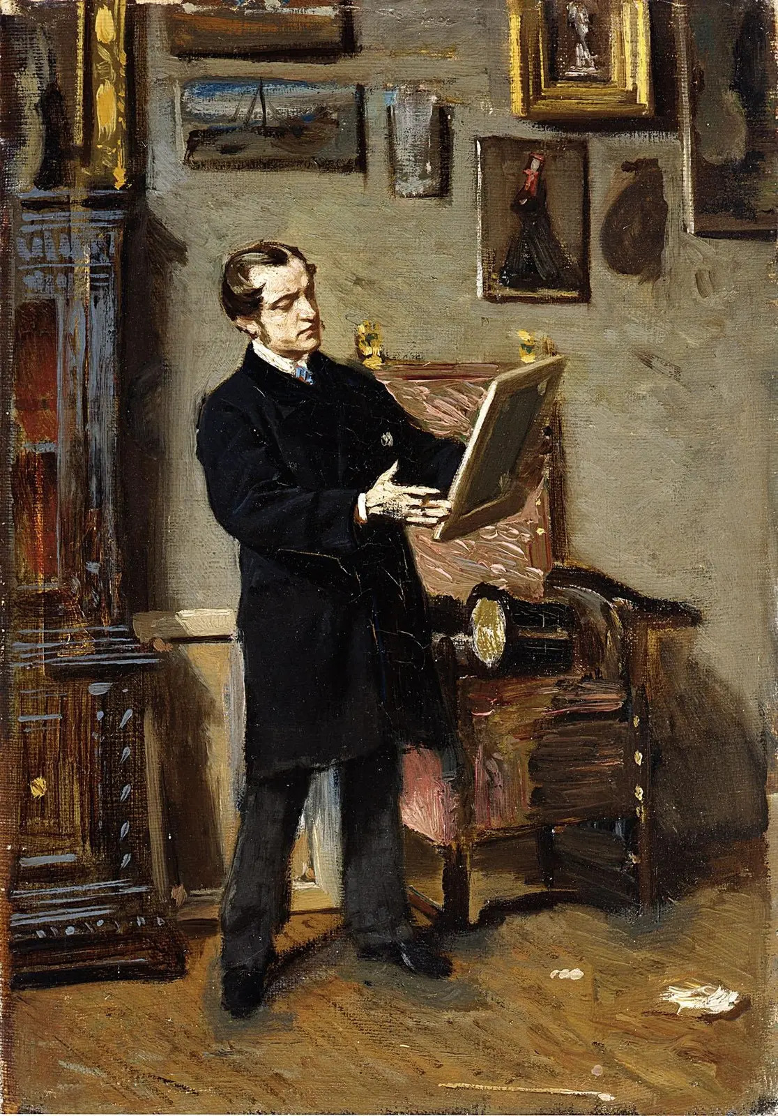 Portrait of an art lover (1865) - Giovanni Boldini Tablo