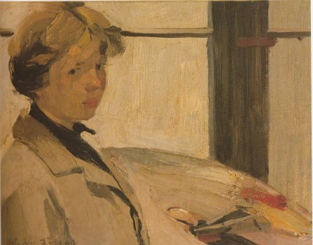 Portrait of painter Maria Hors - Nikolaos Lytras Tablo