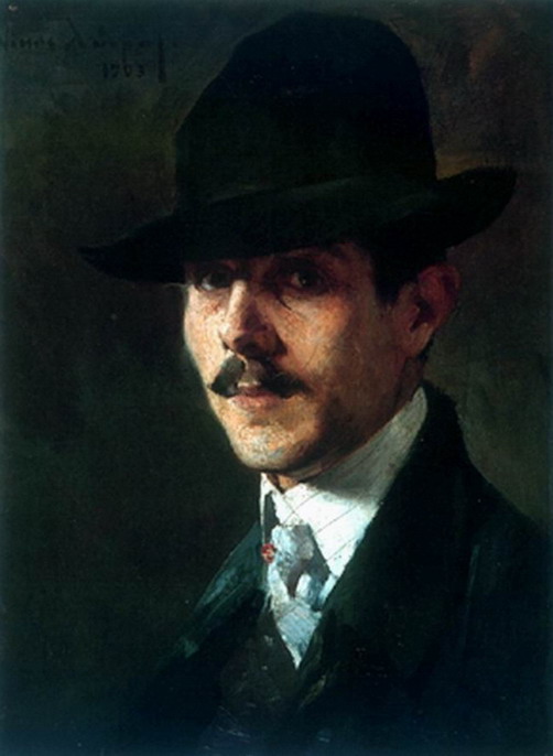 Portrait of painter Oumvertos Argyros (1903) - Nikolaos Lytras Tablo