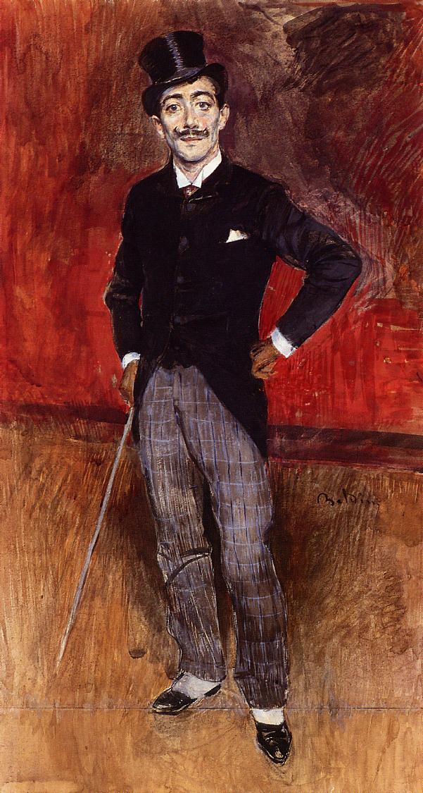 Portrait of the Comte de Rasty - Giovanni Boldini Tablo