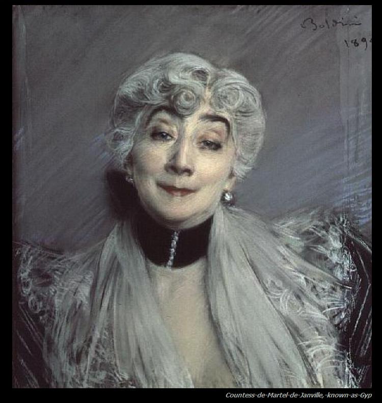 Portrait of the Countess de Martel de Janville, known as Gyp (1850 1932) (1894) - Giovanni Boldini Tablo
