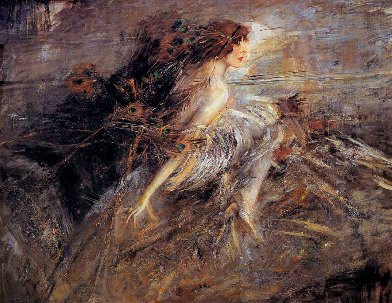 Portrait of the Marquise (1914) - Giovanni Boldini Tablo