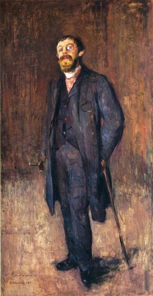 Portrait of the Painter Jensen Hjell (1885) - Edvard Munch Tablo
